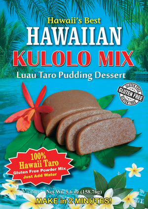 (1 BAG) KULOLO MIX (Taro Pudding), 100% Hawaii Taro, Gluten Free, Makes approx. 10 oz block of Kulolo, Easy to Prepare!