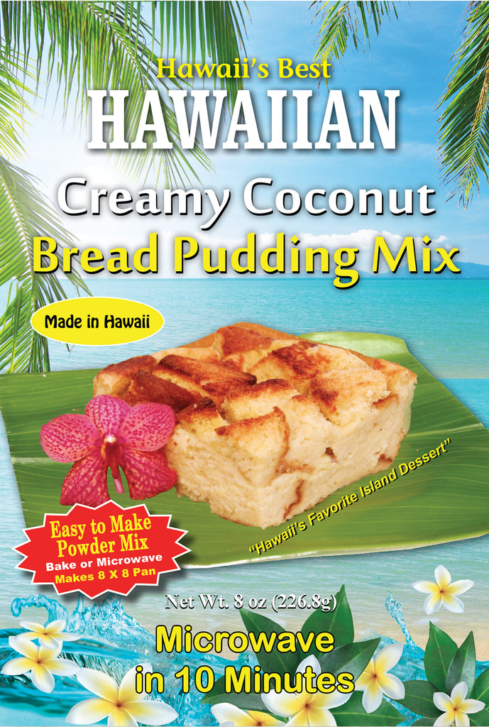 Free Shipping! (10 BAGS - EXTRA VALUE PACK, $6.49 EACH!) CREAMY COCONUT BREAD PUDDING MIX.  10 MINUTES TO PREPARE IN MICROWAVE!  SEE OUR BLOG FOR INSTRUCTIONS.