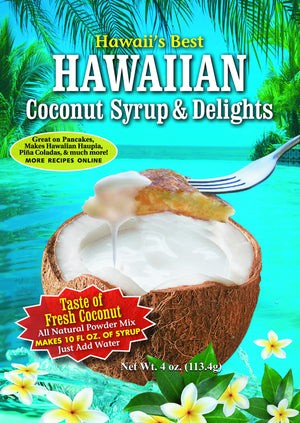 (1 BAG) COCONUT CREAM SYRUP MIX (4 oz package), Gluten Free, Makes 8-10 oz of Coconut Syrup, Just add water!