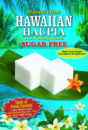 (3 BAGS - EXTRA VALUE PACK, $7.49 EACH) SUGAR FREE HAUPIA MIX (Coconut Pudding Luau Squares)